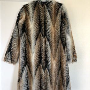 ASOS midi length chevron faux fur coat